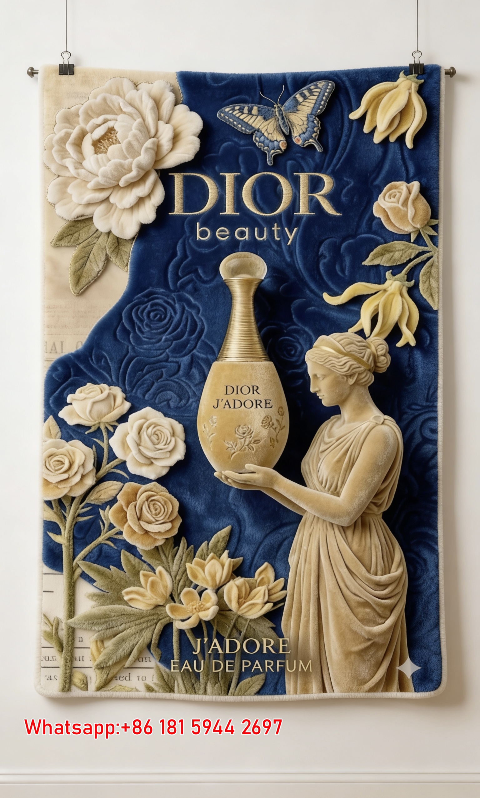 Dior J'adore Perfume Vintage Embossed Art Flannel Throw Blanket Sofa Cover Blanket D417